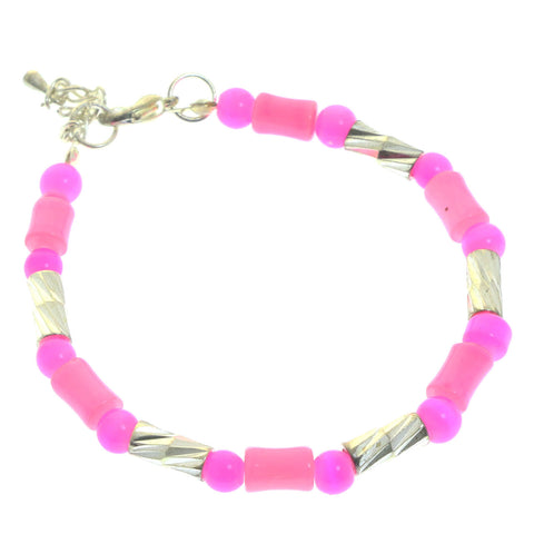 Mi Amore Fashion-Bracelet Silver-Tone/Pink