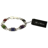 Mi Amore Magnetic Clasp Bangle-Bracelet Silver-Tone/Multicolor