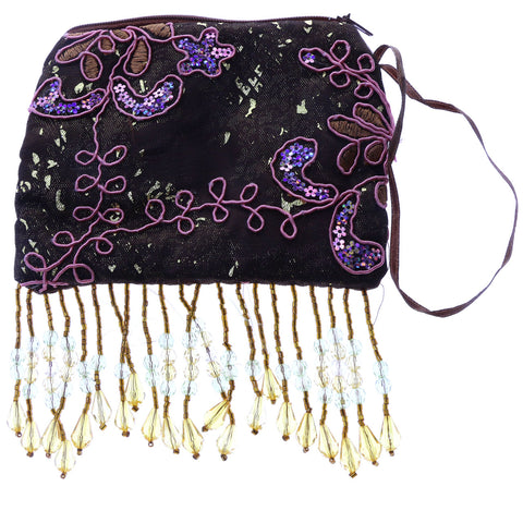 Mi Amore Floral Design Coin Purse Brown/Multicolor