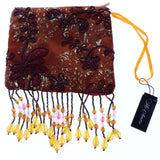 Mi Amore Floral Design Coin Purse Burnt Orange/Multicolor