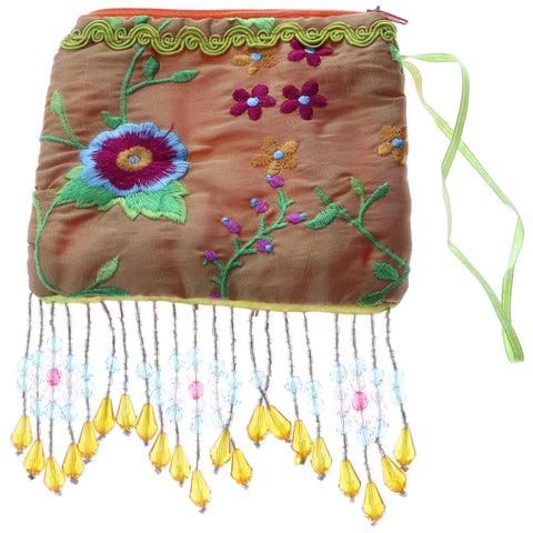 Mi Amore Floral Design Coin Purse Orange/Multicolor