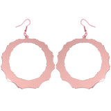 Mirrored Dangle-Earrings Pink Color  #5251