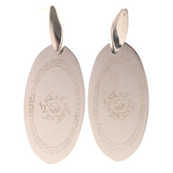 Ying-Yang Drop-Dangle-Earrings Silver-Tone Color  #5022