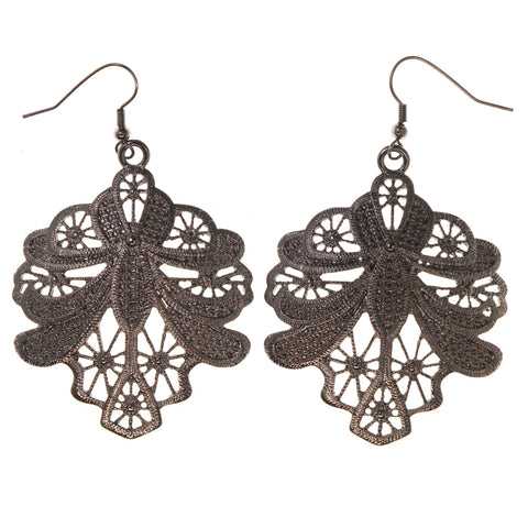Silver-Tone Metal Dangle-Earrings #5010