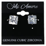Mi Amore Cubic Zirconia Set of 3 Stud-Earrings Silver-Tone