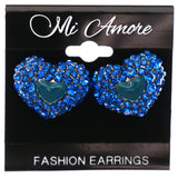 Mi Amore Heart Stud-Earrings Blue