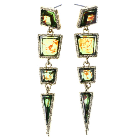 Mi Amore Drop-Dangle-Earrings Gold-Tone/Green