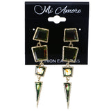 Mi Amore Drop-Dangle-Earrings Gold-Tone/Green