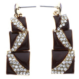 Mi Amore Drop-Dangle-Earrings Brown/Silver-Tone