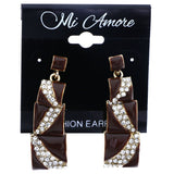Mi Amore Drop-Dangle-Earrings Brown/Silver-Tone
