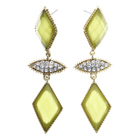 Mi Amore Drop-Dangle-Earrings Yellow/Gold-Tone