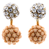 Mi Amore Stud-Earrings Peach/Silver-Tone