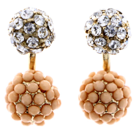 Mi Amore Stud-Earrings Peach/Silver-Tone