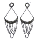 Mi Amore Drop-Dangle-Earrings Black/Silver-Tone