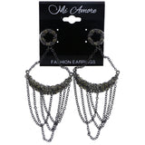 Mi Amore Drop-Dangle-Earrings Black/Silver-Tone