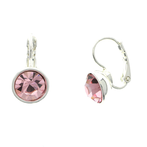 Mi Amore Dangle-Earrings Silver-Tone/Pink