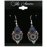Mi Amore Dangle-Earrings Silver-Tone/Blue