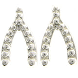 Mi Amore Wishbone Stud-Earrings Silver-Tone