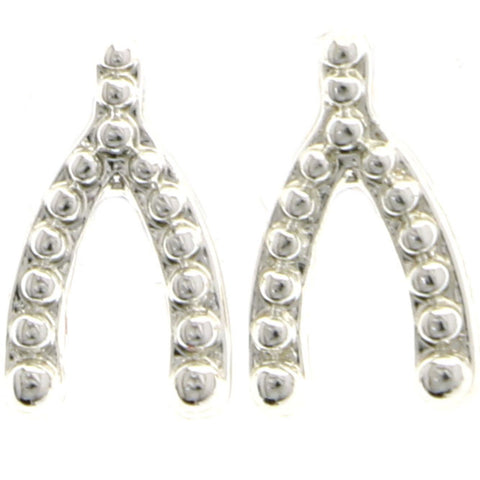 Mi Amore Wishbone Stud-Earrings Silver-Tone