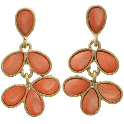 Mi Amore Dangle-Earrings Gold-Tone/Peach