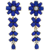 Mi Amore Dangle-Earrings Silver-Tone/Blue