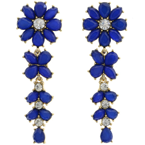 Mi Amore Dangle-Earrings Silver-Tone/Blue