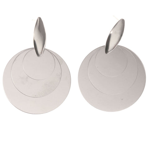 Silver-Tone Metal Drop-Dangle-Earrings #5003
