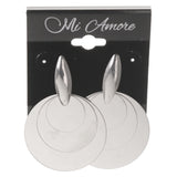 Silver-Tone Metal Drop-Dangle-Earrings #5003