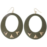 Spike Snake Skin Dangle-Earrings Green & Gold-Tone Colored #5238
