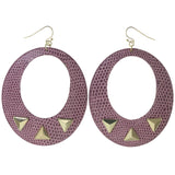 Spike Snake Skin Dangle-Earrings Pink & Gold-Tone Colored #5150
