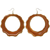 Glitter Sparkle Dangle-Earrings Orange & Gold-Tone Colored #5237