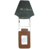 Mi Amore Engravable Lobster-Clasp-Keychain Brown/Silver-Tone