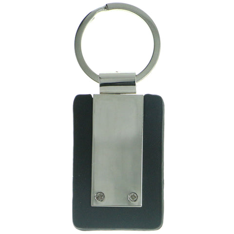 Mi Amore Engravable Split-Ring-Keychain Black/Silver-Tone