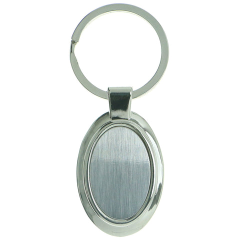 Mi Amore Engravable Split-Ring-Keychain Silver-Tone