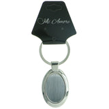 Mi Amore Engravable Split-Ring-Keychain Silver-Tone