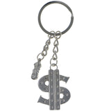Mi Amore Dollar Sign Sea-Lion Split-Ring-Keychain Silver-Tone