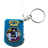 Mini Telephone and Address Book Split-Ring-Keychain Blue/Multicolor