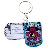 Mini Telephone and Address Book Split-Ring-Keychain Blue/Multicolor