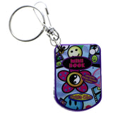 Mini Telephone and Address Book Split-Ring-Keychain Purple/Multicolor