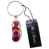Flower Flip-Flop Split-Ring-Keychain Red/Purple
