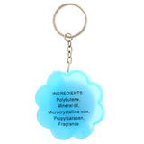 Flower Mirror Blueberry Lipgloss Comb Split-Ring-Keychain Blue/Silver-Tone