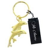 Dolphin  Split-Ring-Keychain Gold-Tone