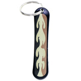 Skateboard Flames Split-Ring-Keychain Black/Brown
