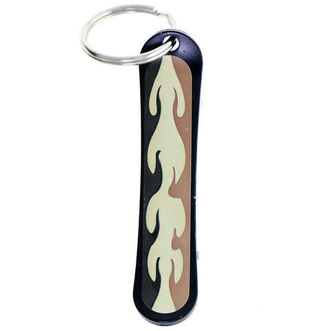 Skateboard Flames Split-Ring-Keychain Black/Brown