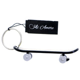 Skateboard Flames Split-Ring-Keychain Black/Brown