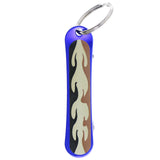 Skateboard Flames Split-Ring-Keychain Blue/Brown