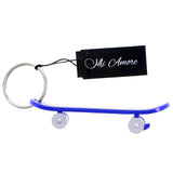 Skateboard Flames Split-Ring-Keychain Blue/Brown