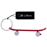 Skateboard Flames Split-Ring-Keychain Red/Brown