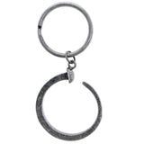 Antiqued Religious John 3:15 Nail Split-Ring-Keychain Silver-Tone