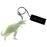 Glow in the Dark T Rex Hidden Pen Split-Ring-Keychain White/Silver-Tone
